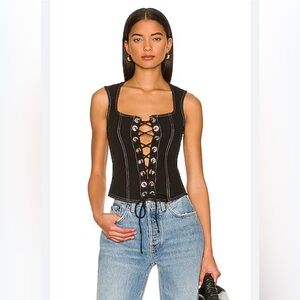 NWOT Superdown Jayda Lace Up Top